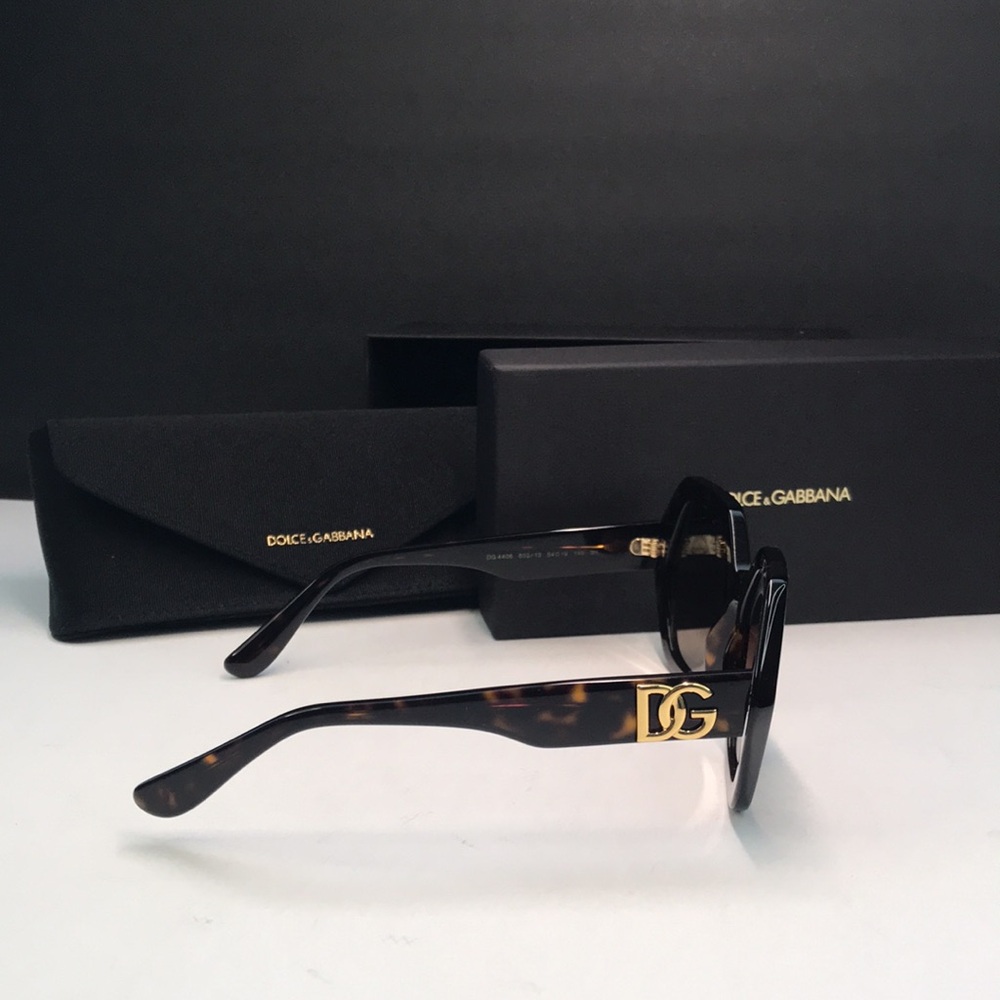New Auth Dolce & Gabbana DG 4406 Havana Geometric Sunglasses - Picture 5 of 13